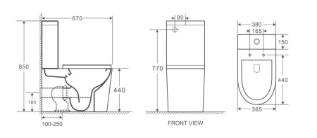 Унитаз напольный Grossman GR-4449BMS (670х380х850)